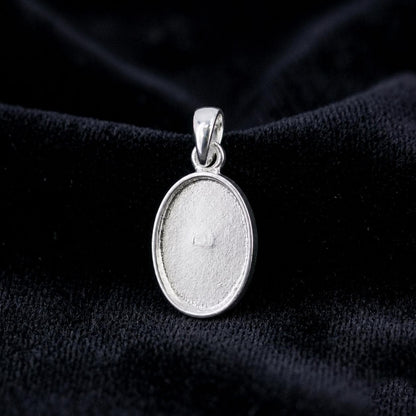 Sterling Silver Oval Blank Pendant Setting, Breastmilk Keepsake, Resin Ashes Work (6x4mm-20x15mm)
