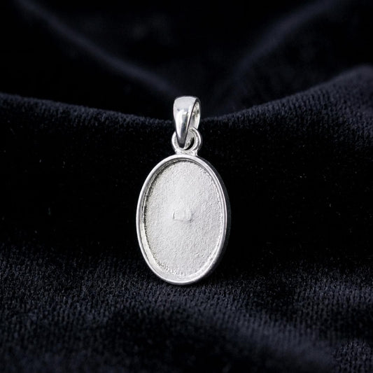 Sterling Silver Oval Blank Pendant Setting, Breastmilk Keepsake, Resin Ashes Work (6x4mm-20x15mm)
