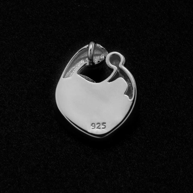 925 Sterling Silver Heart 9x9mm Mother Baby Love Blank Bezel Pendant Setting, For Mother Milk or Resin Keepsake/DIY Crafts, Memorial Locket