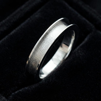925 Sterling Silver Band Ring, Blank Channel Setted Unisex Band Ring, Good for Resin & Ashes Work, Breastmilk/Keepsake DIY Craft Supplies