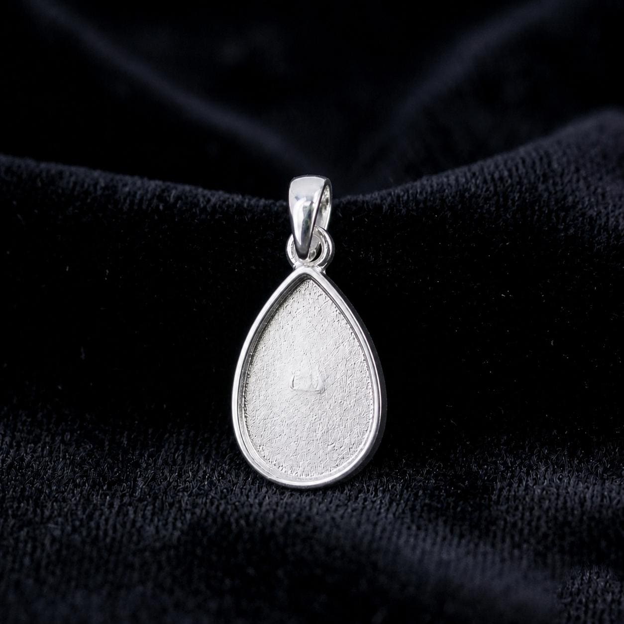 Sterling Silver Pear Pendant Setting, Breastmilk Keepsake, Resin Ashes Work, Memorial DIY Charms