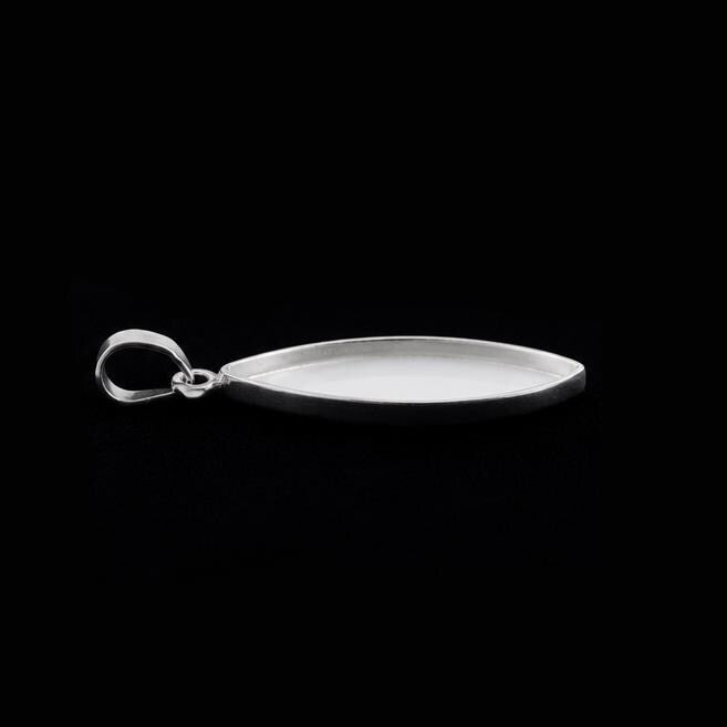 Sterling Silver Marquise Bezel Pendant, Resin, Ashes, Breastmilk Crafts (6x3mm-20x10mm)