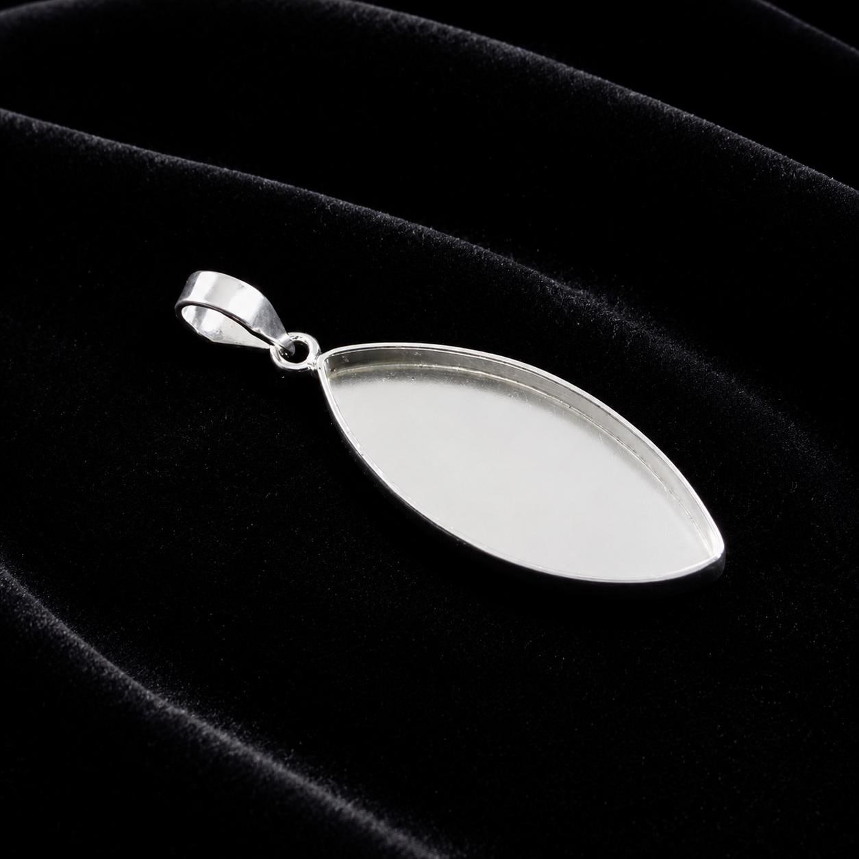 Sterling Silver Marquise Bezel Pendant, Resin, Ashes, Breastmilk Crafts (6x3mm-20x10mm)