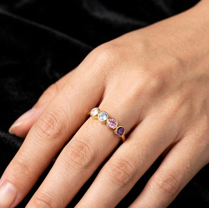 Mothers Ring 1, 2, 3, 4, 5 Stone, Birthstone Ring for Mom, Mothers Day Gift, Personalized Birthstone Jewelry Gift for Her, Personalized Ring