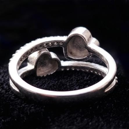 925 Sterling Solid Silver Heart Shape 6mm Blank Bezel with Zircon Setted Ring, Good for Stone, Resin & Ashes Work, Keepsake Breastmilk DIY