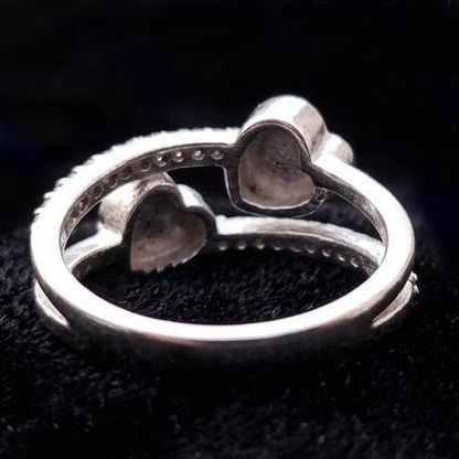 925 Sterling Solid Silver Heart Shape 6mm Blank Bezel with Zircon Setted Ring, Good for Stone, Resin & Ashes Work, Keepsake Breastmilk DIY