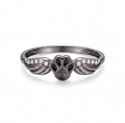 925 Sterling Solid Silver 8mm Dog Paw Blank Bezel Ring, Good for Crushed Opal, Inlay, Resin & Ashes Work, Keepsake DIY Crafts Animal Ring