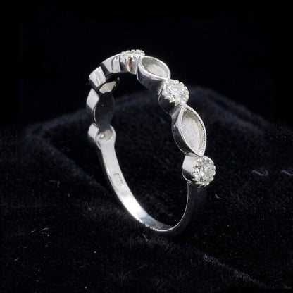 925 Sterling Solid Silver 2x4mm Marquise Shape Blank Bezel with 2mm Round Zircon Ring, Good for Resin & Ashes Work, Breastmilk/Keepsake DIY