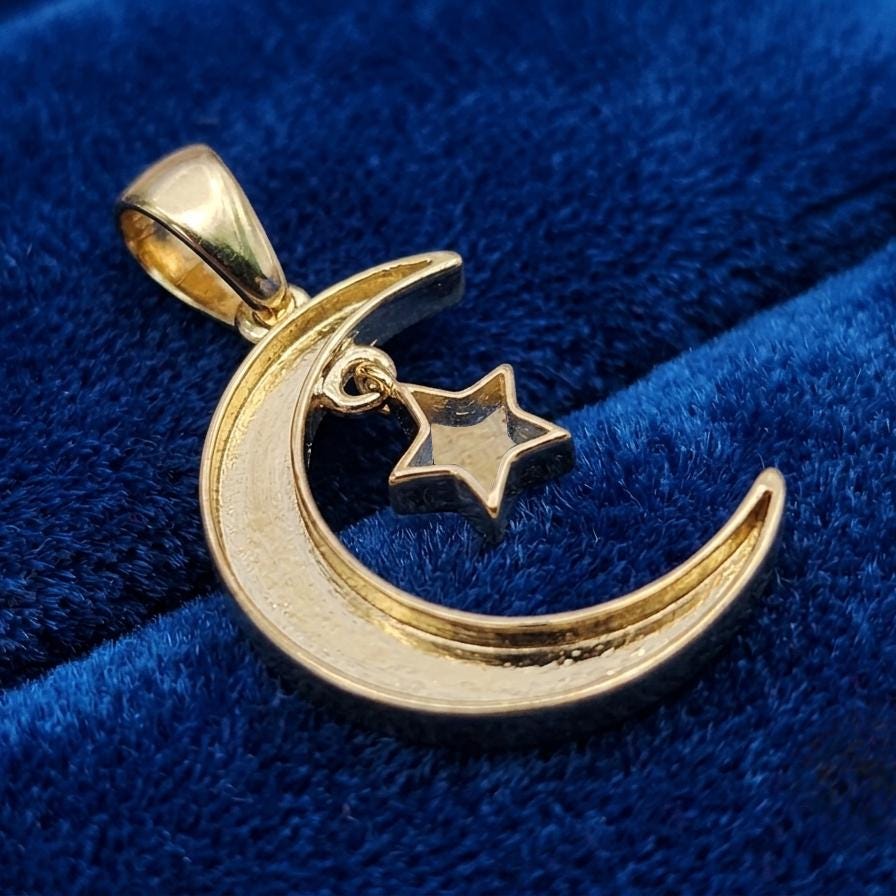 925 Sterling Silver Moon & Star Blank Bezel Pendant Setting, Breastmilk Cremation/Keepsake, Good for Resin or Ashes, Celestial Memorial DIY