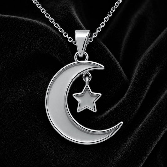 925 Sterling Silver Moon & Star Blank Bezel Pendant Setting, Breastmilk Cremation/Keepsake, Good for Resin or Ashes, Celestial Memorial DIY