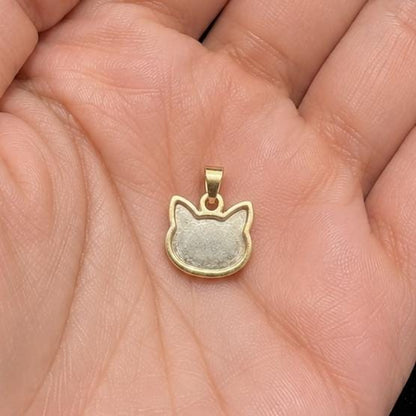 925 Sterling Silver Cat Head 12mm Blank Bezel Pendant Setting, Breastmilk/Keepsake, Good for Resin & Ashes Work,Memorial Cat Face, Pet Lover