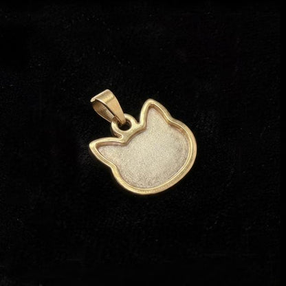 925 Sterling Silver Cat Head 12mm Blank Bezel Pendant Setting, Breastmilk/Keepsake, Good for Resin & Ashes Work,Memorial Cat Face, Pet Lover