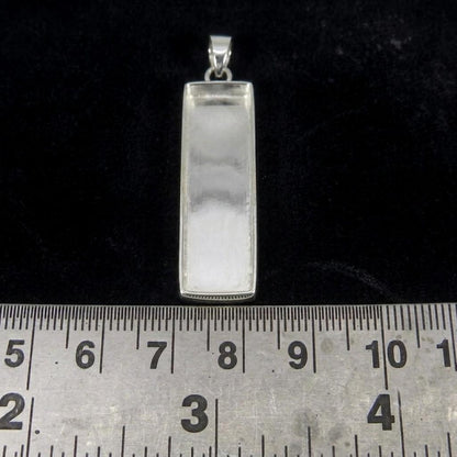 925 Sterling Silver Rectangle Bezel Blank Cup Pendant, Good for Pour Crushed Opal Resin & Ashes Work Keepsake/Breastmilk Crafts Good For DIY