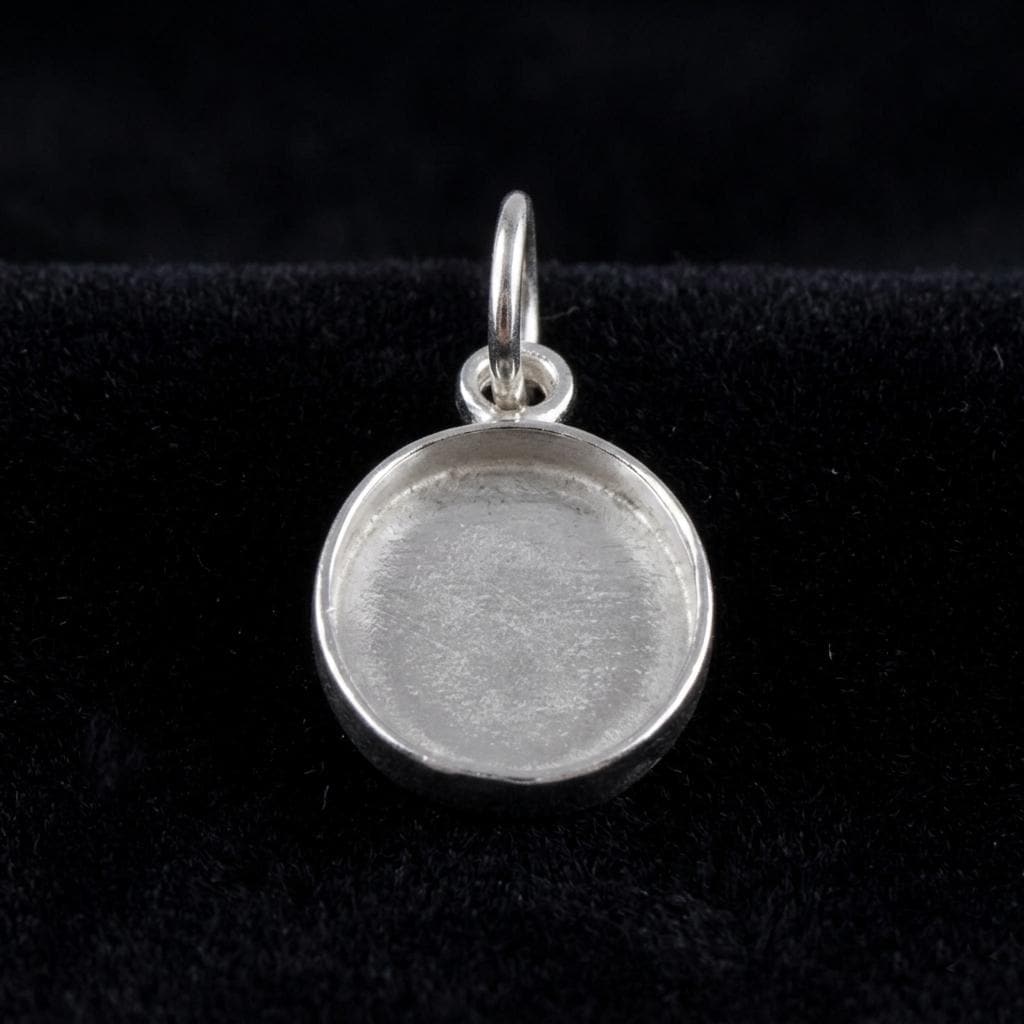 925 Sterling Silver Oval Pendant Blank Component Setting, DIY Keepsake Jewelry Tray, Bezel Base for Resin & Stone Insert, Handmade Jewelry