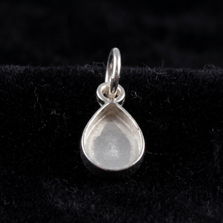 925 Sterling Silver Oval Pendant Blank Component Setting, DIY Keepsake Jewelry Tray, Bezel Base for Resin & Stone Insert, Handmade Jewelry