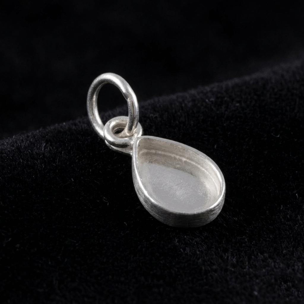 925 Sterling Silver Oval Pendant Blank Component Setting, DIY Keepsake Jewelry Tray, Bezel Base for Resin & Stone Insert, Handmade Jewelry