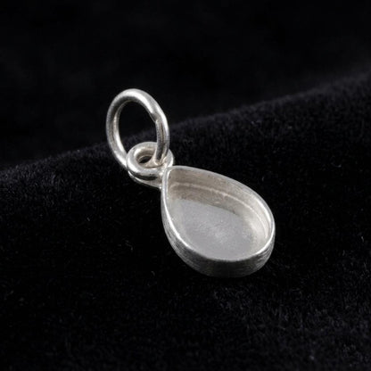 925 Sterling Silver Oval Pendant Blank Component Setting, DIY Keepsake Jewelry Tray, Bezel Base for Resin & Stone Insert, Handmade Jewelry