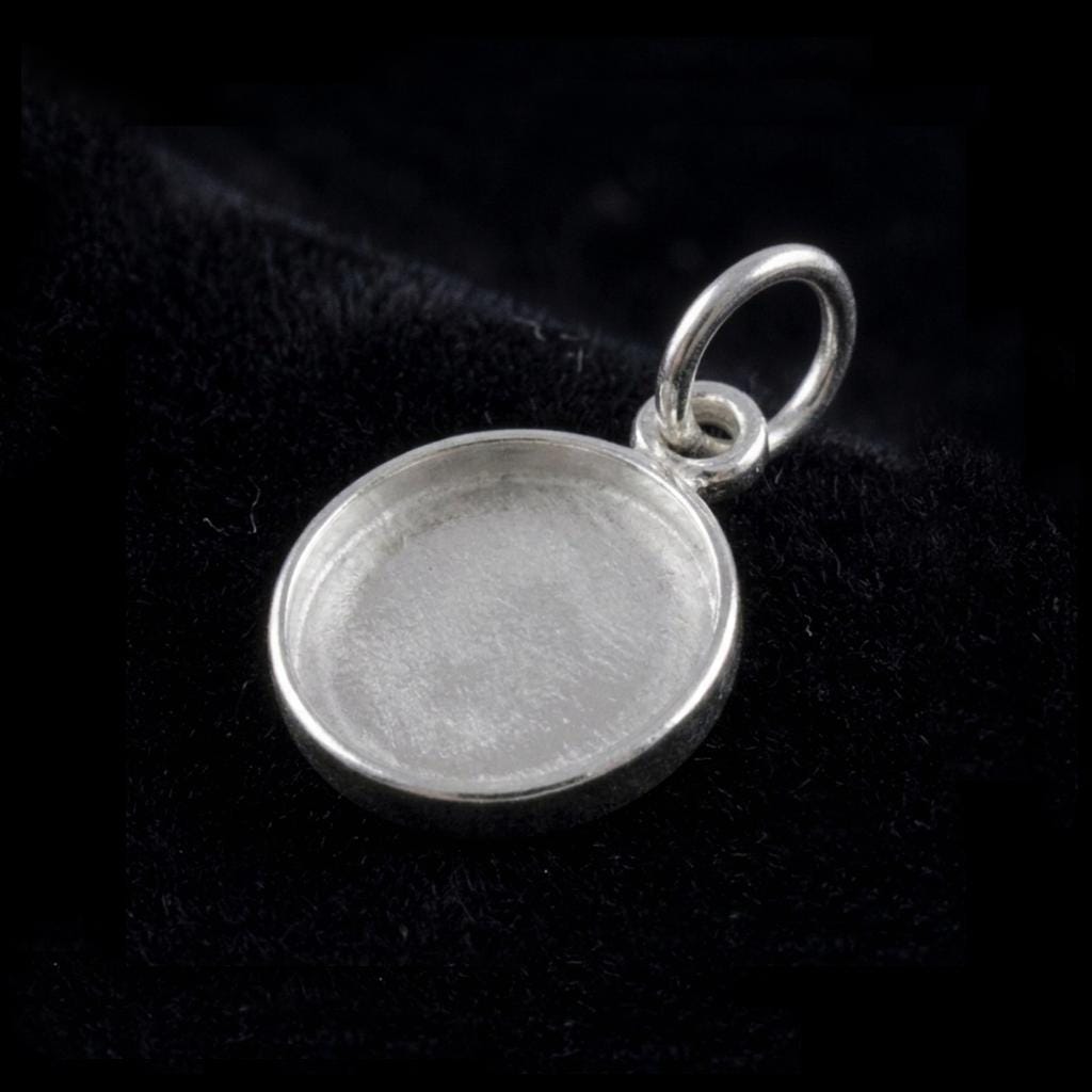 925 Sterling Silver Heart Pendant Blank Component Setting, DIY Keepsake Jewelry Tray, Bezel Base for Resin & Stone Insert, Handmade Jewelry