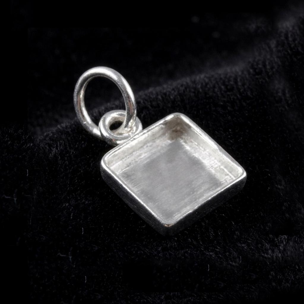 925 Sterling Silver Heart Pendant Blank Component Setting, DIY Keepsake Jewelry Tray, Bezel Base for Resin & Stone Insert, Handmade Jewelry