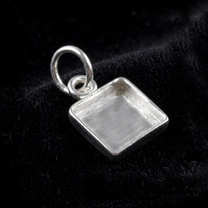 925 Sterling Silver Heart Pendant Blank Component Setting, DIY Keepsake Jewelry Tray, Bezel Base for Resin & Stone Insert, Handmade Jewelry