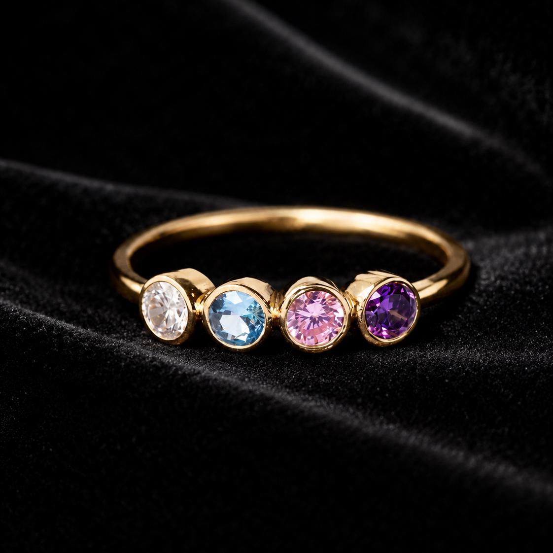 Mothers Ring 1, 2, 3, 4, 5 Stone, Birthstone Ring for Mom, Mothers Day Gift, Personalized Birthstone Jewelry Gift for Her, Personalized Ring