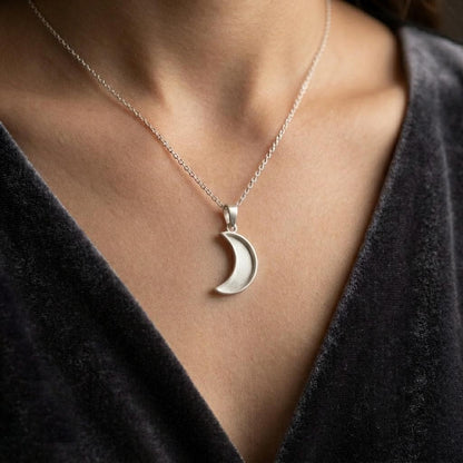 925 Sterling Silver Crescent Half Moon Blank Bezel Pendant Setting, Breastmilk Cremation/Keepsake, for Resin & Ashes, Celestial Memorial DIY