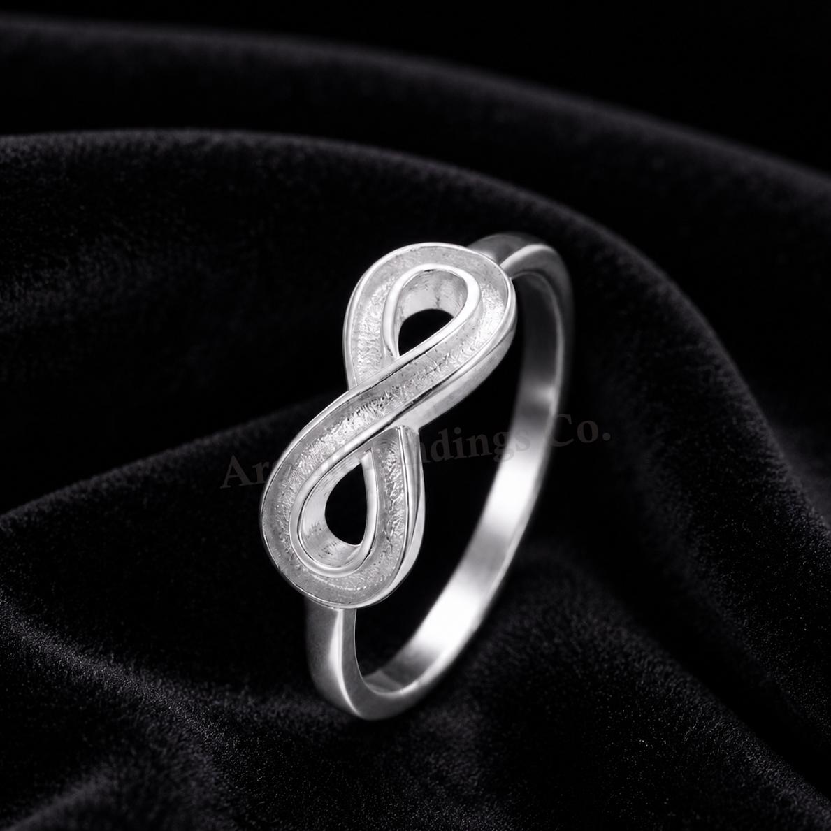 925 Sterling Solid Silver, Infinity Blank Channel Ring Setting, Good for Inlay Resin & Ashes Work, Keepsake Breastmilk DIY, Memorial Crafts