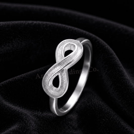 925 Sterling Solid Silver, Infinity Blank Channel Ring Setting, Good for Inlay Resin & Ashes Work, Keepsake Breastmilk DIY, Memorial Crafts