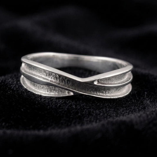 925 Sterling Silver 2mm Wide Two Blank Channel Criss Cross Ring, Good for Inlay, Resin & Ashes DIY Work, Keepsake Ring for Jewelry Making