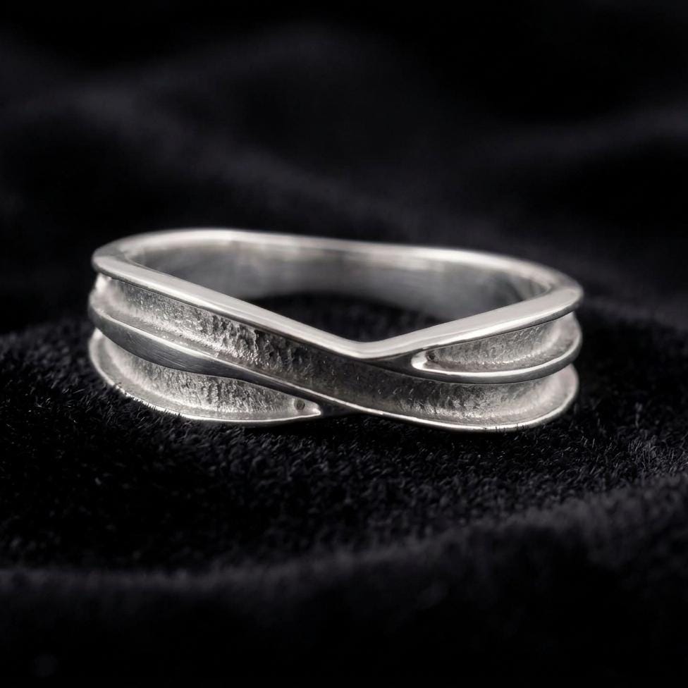 925 Sterling Solid Silver 3mm Wide Two Blank Channel Criss Cross Ring, Good for Inlay, Resin & Ashes Work, Keepsake Ring Setting, DIY Crafts