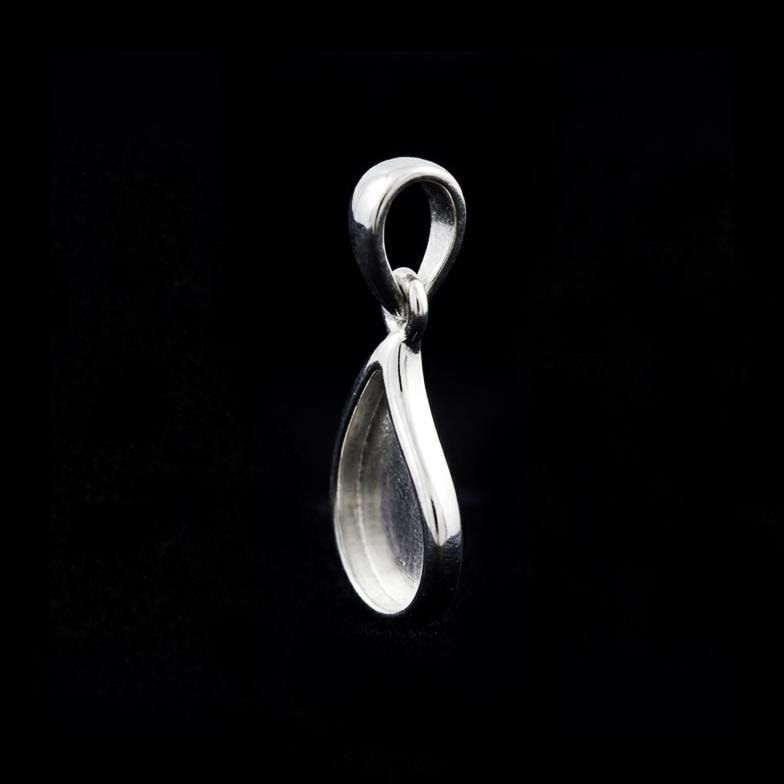 925 Sterling Silver Milk Drop Blank Bezel Breastmilk/Keepsake Pendant Setting, Good for Resin & Ashes Work, Memorial Locket DIY Charms