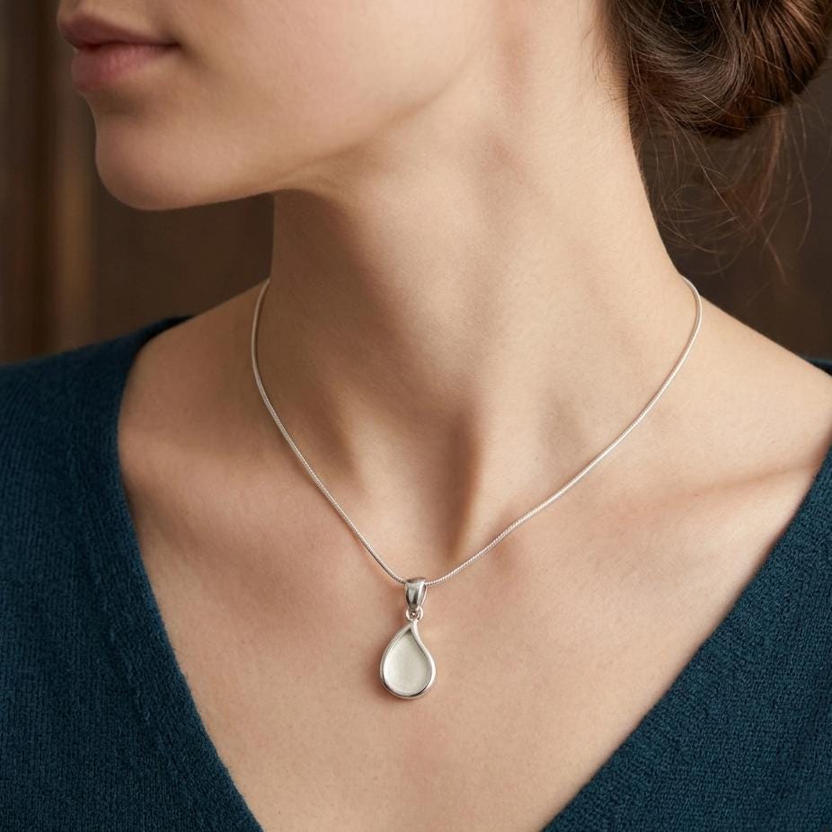 925 Sterling Silver Milk Drop Blank Bezel Breastmilk/Keepsake Pendant Setting, Good for Resin & Ashes Work, Memorial Locket DIY Charms