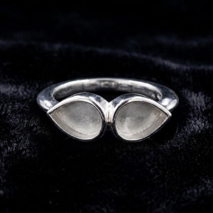 925 Sterling Solid Silver Teardrop Shape 8x6mm Blank Bezel Ring, Good for Stone, Resin & Ashes Work, Memorial Keepsake Breastmilk DIY Crafts