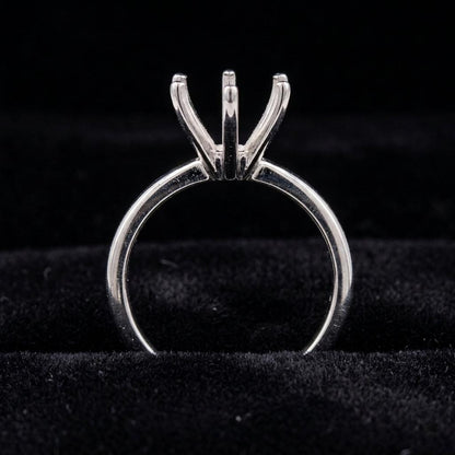 925 Sterling Solid Silver Round 5-10mm Pre Notched Blank V Prong Ring, Good for Zircon & Stone Setting Work, Engagement Ring, Gifts For Her