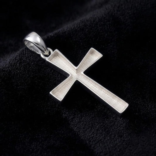 925 Sterling Solid Silver Cross Shape Blank Bezel Pendant, Good for Crushed Opal, Resin & Ashes, Croix, Bijoux Grec, Gioielli Greco, Kreuz