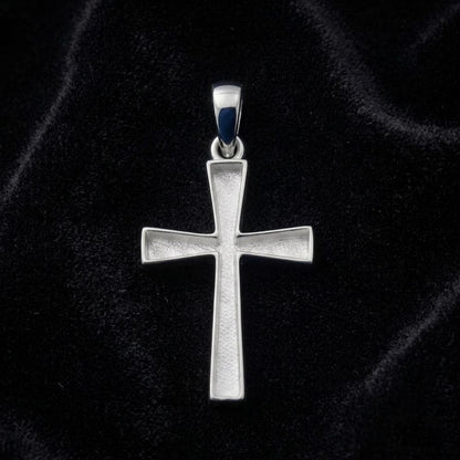 925 Sterling Solid Silver Cross Shape Blank Bezel Pendant, Good for Crushed Opal, Resin & Ashes, Croix, Bijoux Grec, Gioielli Greco, Kreuz