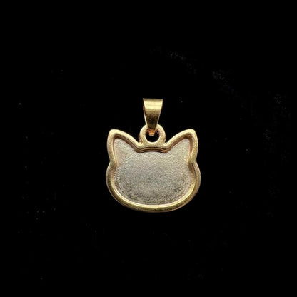 925 Sterling Silver Cat Head 12mm Blank Bezel Pendant Setting, Breastmilk/Keepsake, Good for Resin & Ashes Work,Memorial Cat Face, Pet Lover