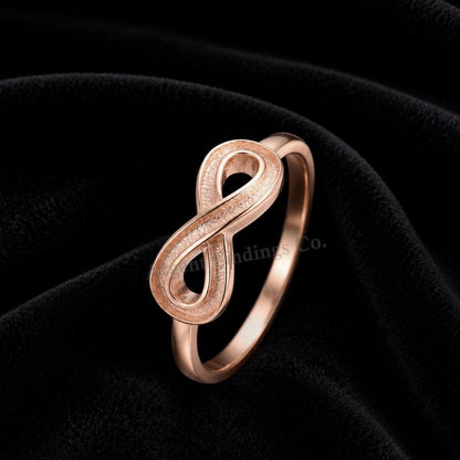 925 Sterling Solid Silver, Infinity Blank Channel Ring Setting, Good for Inlay Resin & Ashes Work, Keepsake Breastmilk DIY, Memorial Crafts