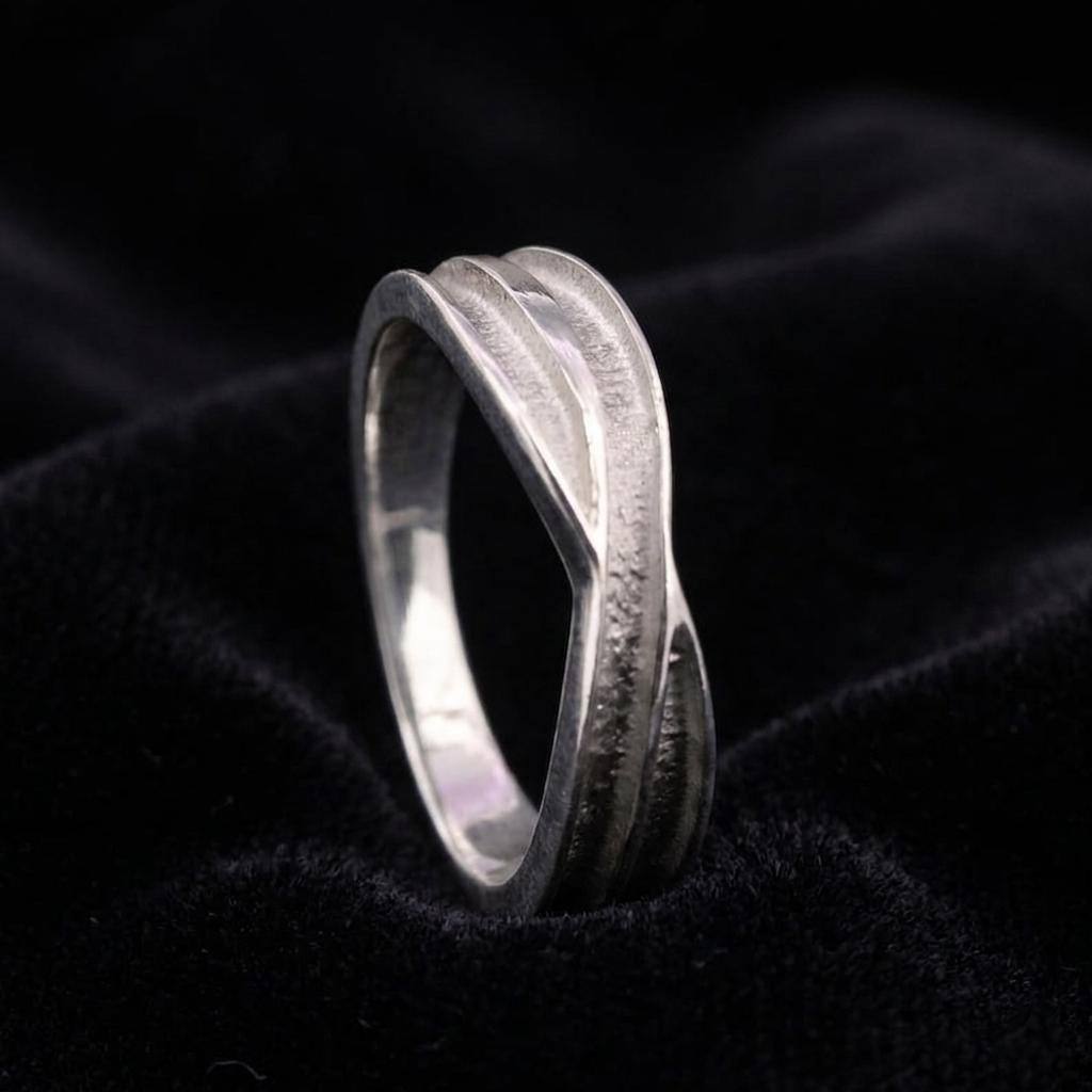 925 Sterling Solid Silver 3mm Wide Two Blank Channel Criss Cross Ring, Good for Inlay, Resin & Ashes Work, Keepsake Ring Setting, DIY Crafts