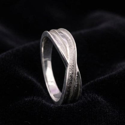 925 Sterling Solid Silver 3mm Wide Two Blank Channel Criss Cross Ring, Good for Inlay, Resin & Ashes Work, Keepsake Ring Setting, DIY Crafts