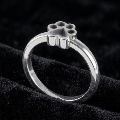 925 Sterling Solid Silver 8mm Dog Paw Shape Blank Bezel Ring Setting, Good for Resin & Ashes Work, Keepsake/Breastmilk DIY, Memorial Jewelry