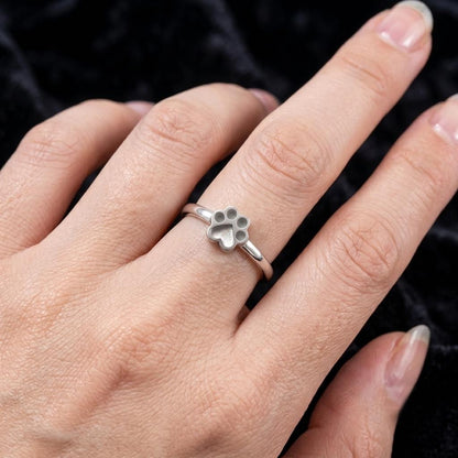 925 Sterling Solid Silver 8mm Dog Paw Shape Blank Bezel Ring Setting, Good for Resin & Ashes Work, Keepsake/Breastmilk DIY, Memorial Jewelry
