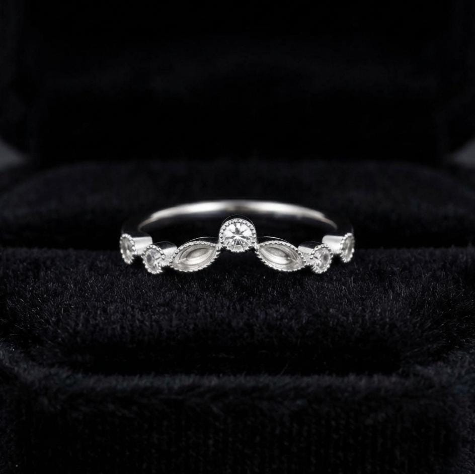 925 Sterling Solid Silver Marquise Blank Bezel with CZ Set Ring, Good for Resin & Ashes Breastmilk DIY Work, Keepsake Ring, Memorial Jewelry