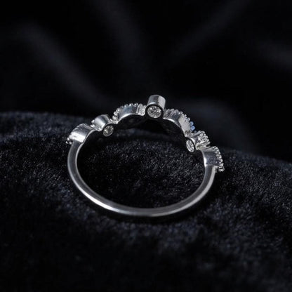 925 Sterling Solid Silver Marquise Blank Bezel with CZ Set Ring, Good for Resin & Ashes Breastmilk DIY Work, Keepsake Ring, Memorial Jewelry