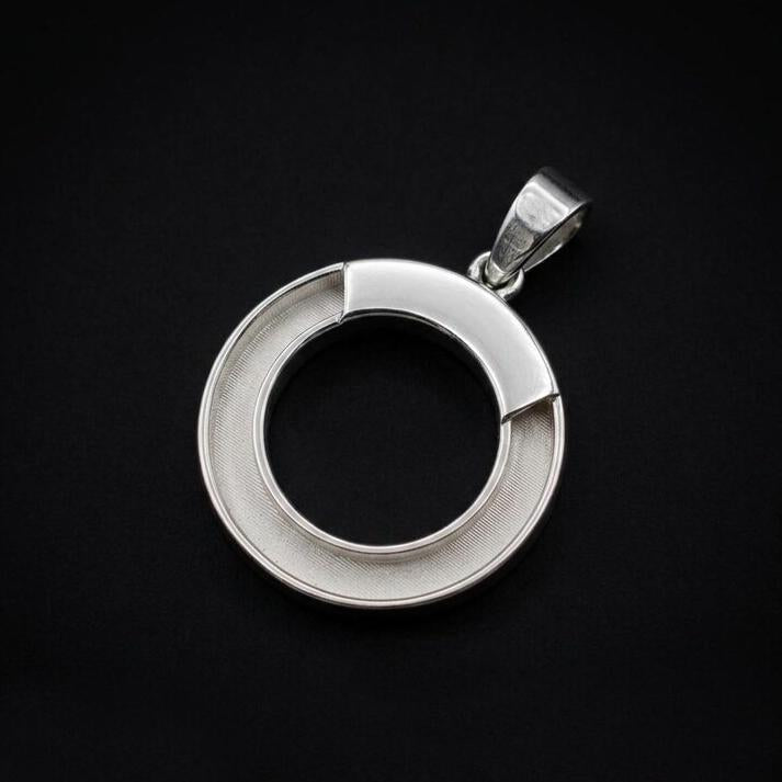 925 Sterling Silver, Circle Horseshoe Blank Bezel Pendant Setting Keepsake Memorial DIY Good for Pour Braided Horse hair & Resin Ashes Work