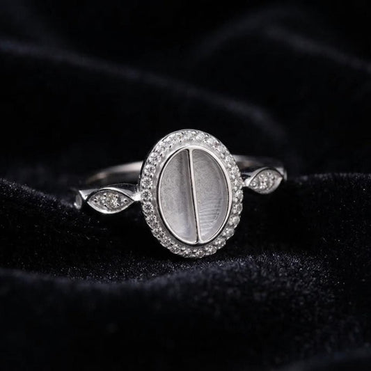 925 Sterling Solid Silver 8x6mm Oval Blank Bezel with CZ Setted, Good for Resin & Ashes Work Breastmilk DIY Crafts, Keepsake Memorial Ring