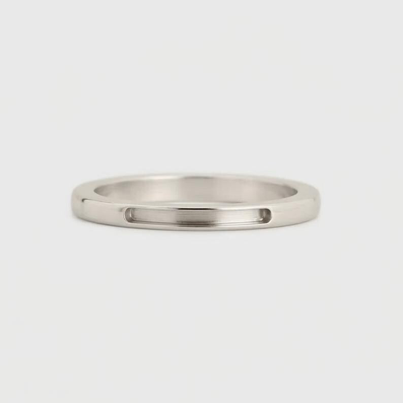 925 Sterling Solid Silver 12mm Long Blank Bezel Ring, Good for Inlay, Resin & Pet Ashes Cremation Work, Keepsake DIY, Memorial Ring Crafts