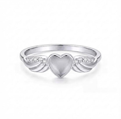 925 Sterling Solid Silver 6x6mm Heart Blank Bezel Ring, Good for Crushed Opal, Inlay, Resin & Ashes Work, Keepsake Memorial DIY Ring Crafts