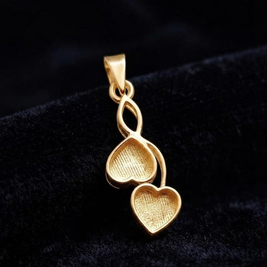 925 Sterling Solid Silver, 6mm Heart Shape Blank Bezel Pendant Setting, Good for Resin & Ashes Work, Keepsake/Breastmilk DIY, Locket Charms