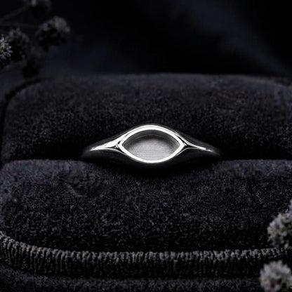 925 Sterling Solid Silver 4x8mm Marquise Blank Bezel Ring Settings, Good for Resin & Ashes Work, Keepsake/Breastmilk DIY, Jewelry Crafts